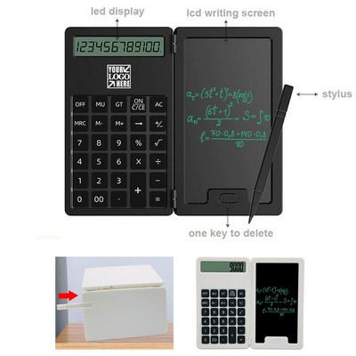 Folding Calculator Writing Tablet with Stylus Pen