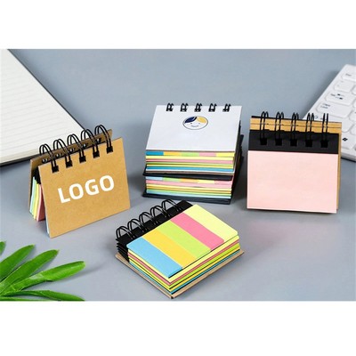 Mini Coil Bound Notebook Set with Fluorescent Sticky Notes