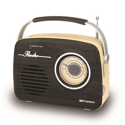 Naxa-Emerson-Victor Emerson Portable Retro Radio w/Built-In Rechargeable Battery