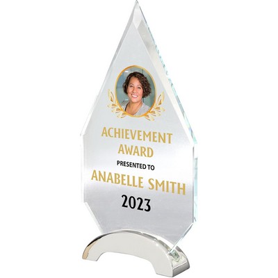 9.25" Personalized Glass Plaque for Awards and Trophies