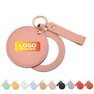 Compact Small Round Makeup Mirror Keychains
