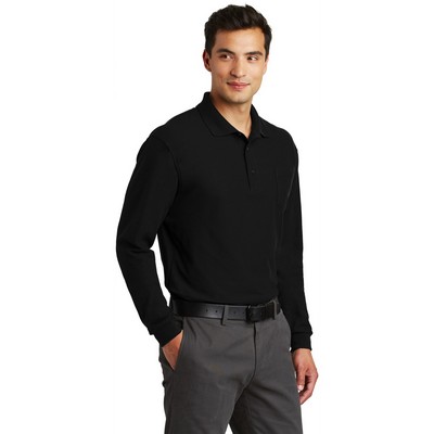 Port Authority® Long Sleeve Silk Touch Polo w/Pocket