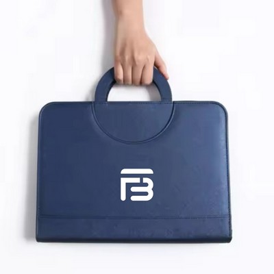 Professional Zippered Leather Executive Padfolio