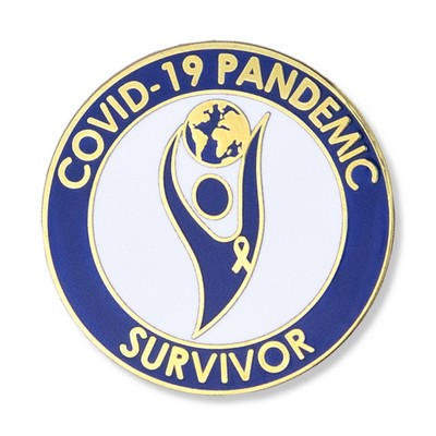 1 1/4" Global Figure Covid-19 Pandemic Survivor Lapel Pin
