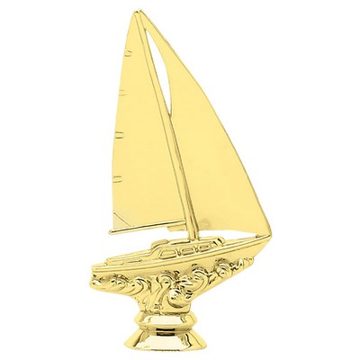 5" Gold Plastic Sailboat Trophy Figure
