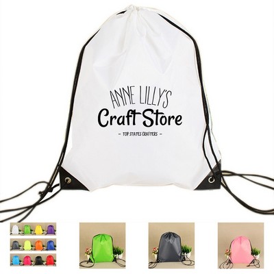 Leather Corner Sport Drawstring Backpack