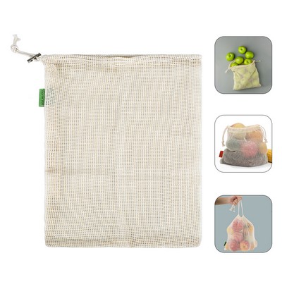 High-end Cotton Reusable Vegetables Fruit Mesh Bag