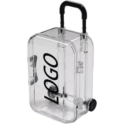 Custom Portable Transparent Mini Trolley Box Jewelry Storage Box