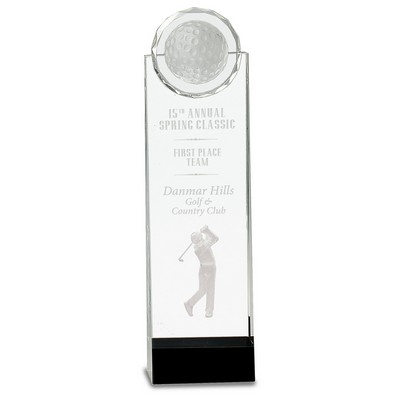 Clear/Black Crystal Standup with 3D Golfer Award