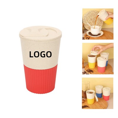 Wheat Straw Coffee Cup with Sliding Lid