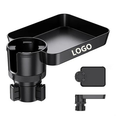 Car Cup Holder Tray with Rotating Food Table