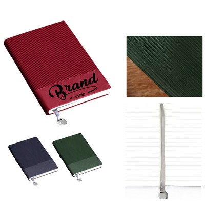 A5 PU Leather Striped Notebook