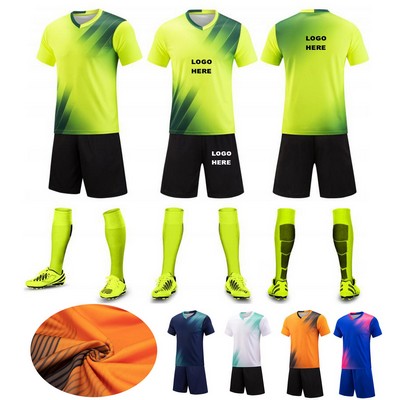 Custom Soccer Jersey and Shorts Set Breathable Soccer Jersey Team Sports Uniforms