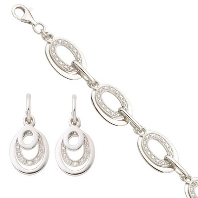 Jilco Inc Diamond Bracelet And Earring Set