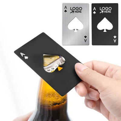 Stainless Steel Ace Spades Poker Bottle Opener