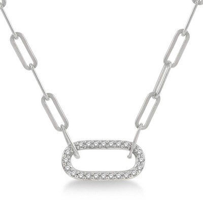 Jilco Inc Diamond Paperclip Necklace - White Gold