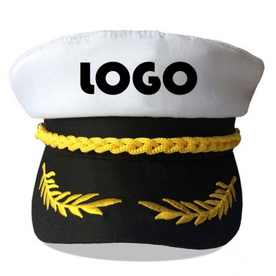 Embroidered Braided Nautical Captain Hat