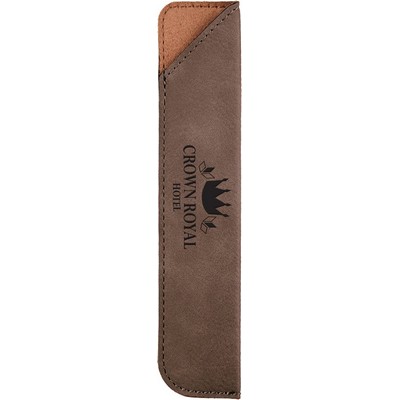 Engraved Pen Case - Single - Gray, Leatherette - 6-1/2" x 1"
