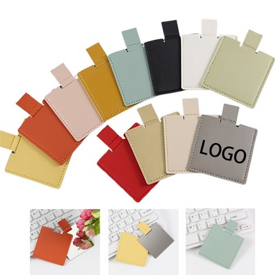Stainless Steel Square Mirror With Pu Leather Case