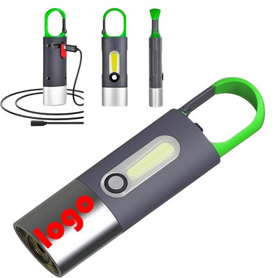 Rechargeable COB Carabiner Flashlight
