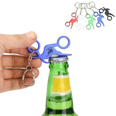 Motorcycle Shaped Aluminum Bottle Opener w/Key Ring