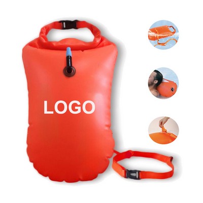 Inflatable Swim Buoy w/Waterproof Storage