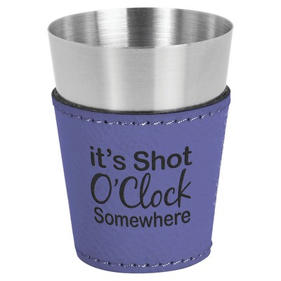 Shot Glass, Purple Faux Leather, 2 oz