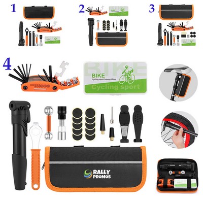 Portable Tool Kit Bicycle Repair Bag With Tire Pump