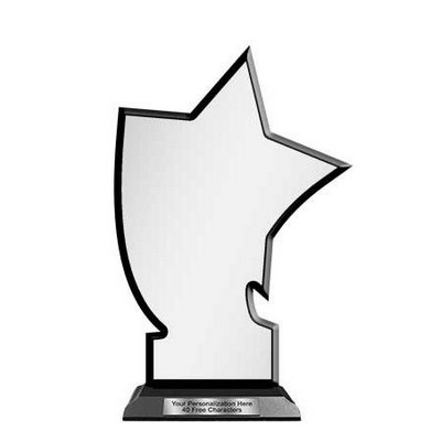 Blank Wood Trophy 8" Shooting Star With Wood Base