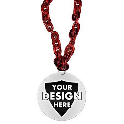 Trophy Chain Medal 7" Custom Acrylic Medal - Red