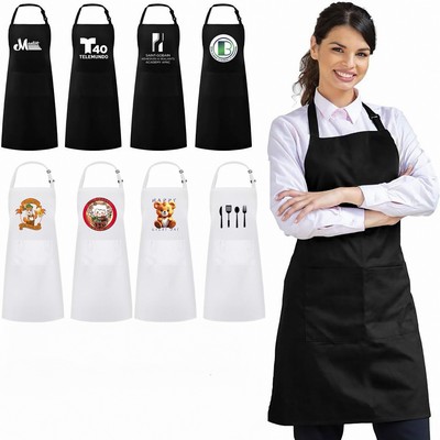 Adjustable Chef Bib Apron with Pockets