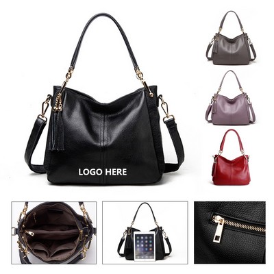 Multi-Way PU Leather Shoulder Tote