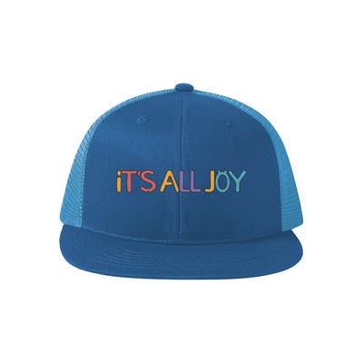 Two-Tone Flat Brim Mesh Baseball Cap