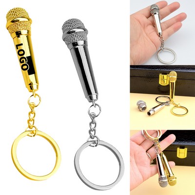 Custom Mini Microphone Music Keychain with Secret Storage