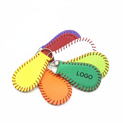 Mini Leather Baseball Pendant Keychains