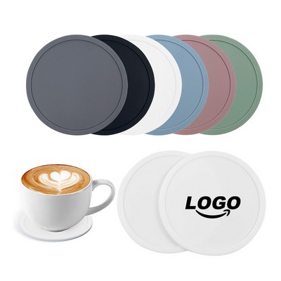 Round Pure Color Silicone Cup Coasters