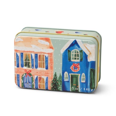 Holiday Tin 5 Oz Matte Illustrated Tin With Home Scene - Winter Balsam (Can