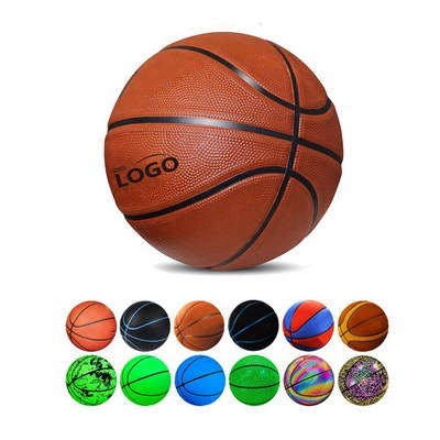 A mini rubber training basketball for children