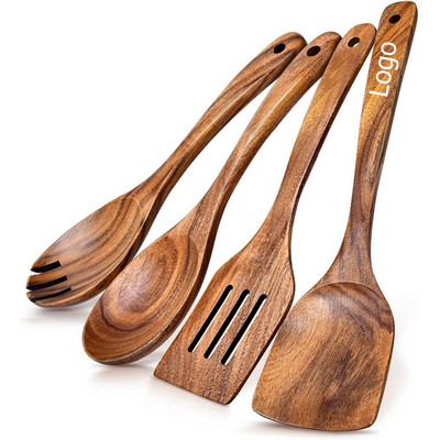4Pcs Wooden Spatula for Cooking
