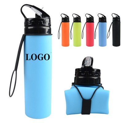 20oz Foldable Silicone Travel Water Bottle
