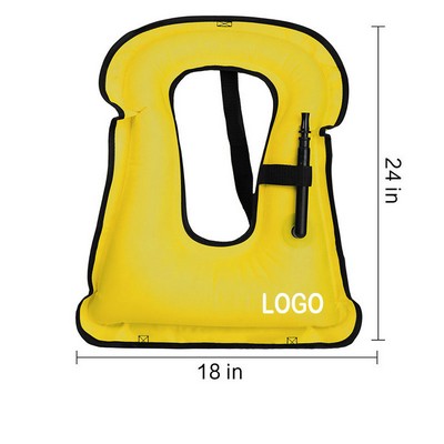 Adjustable Durable Inflatable Snorkel Vest for Diving & Swimming