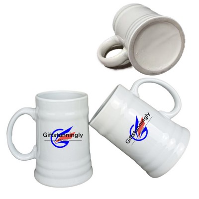 20 oz. Ceramic Dishwasher-Safe Stein Beer Mug w/ Handle