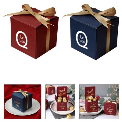 Elegant Wedding And Valentine'S Candy Box W/ Ribbon