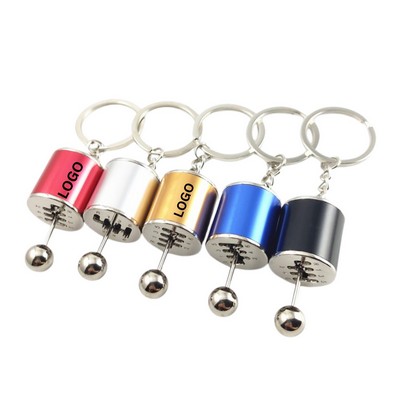Six-Speed Manual Gear Shifter Metal Keychain