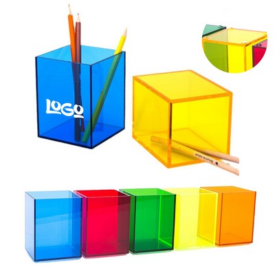 Desktop Colorful Transparent Acrylic Pen Holder