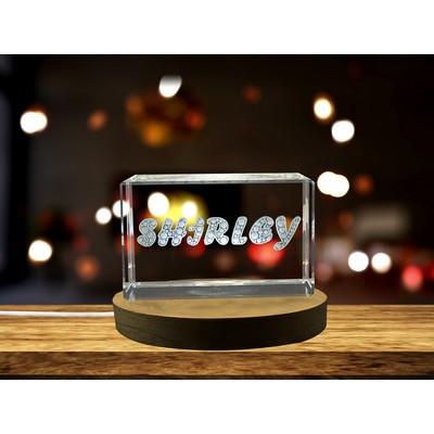 Shirley Personalized 3D Engraved Crystal Trophy Award w/LED Base Light - Artful Keepsake