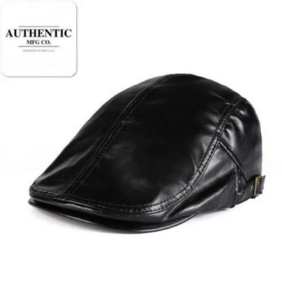 Autumn Winter PU Leather Beret Hat