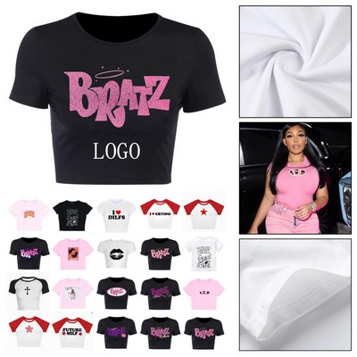 Women Punk Crop Street Tee