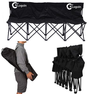 4-Seater Folding Team Sideline Back Sport Bench Beach Chair