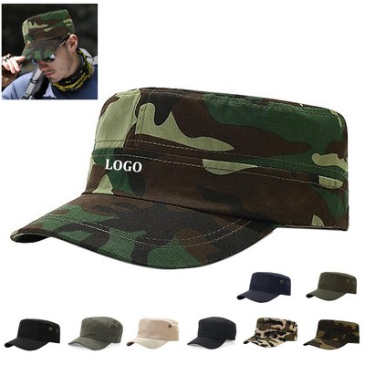 Unisex Cotton Basic Cadet Army Cap